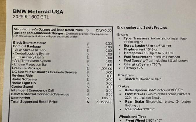 2025 BMW Motorrad K 1600 GTL