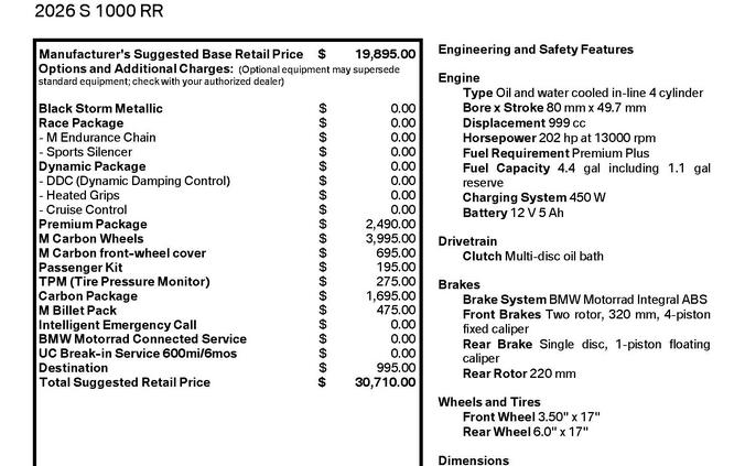 2026 BMW S 1000 RR