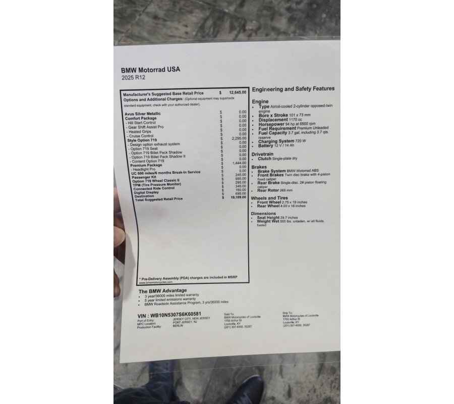 2025 BMW Motorrad R 12 Option 719