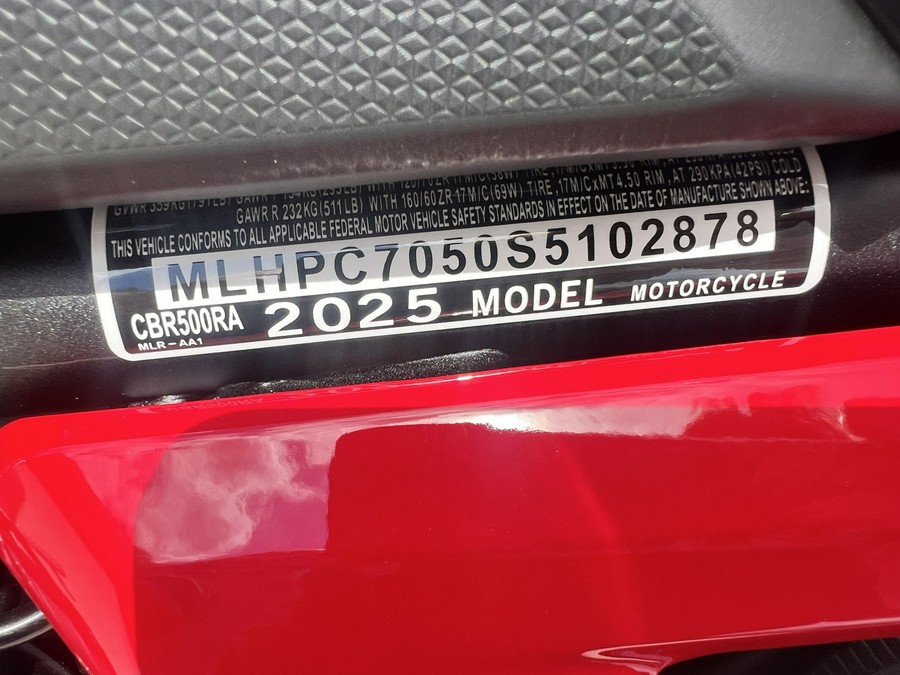 2025 Honda CBR500R