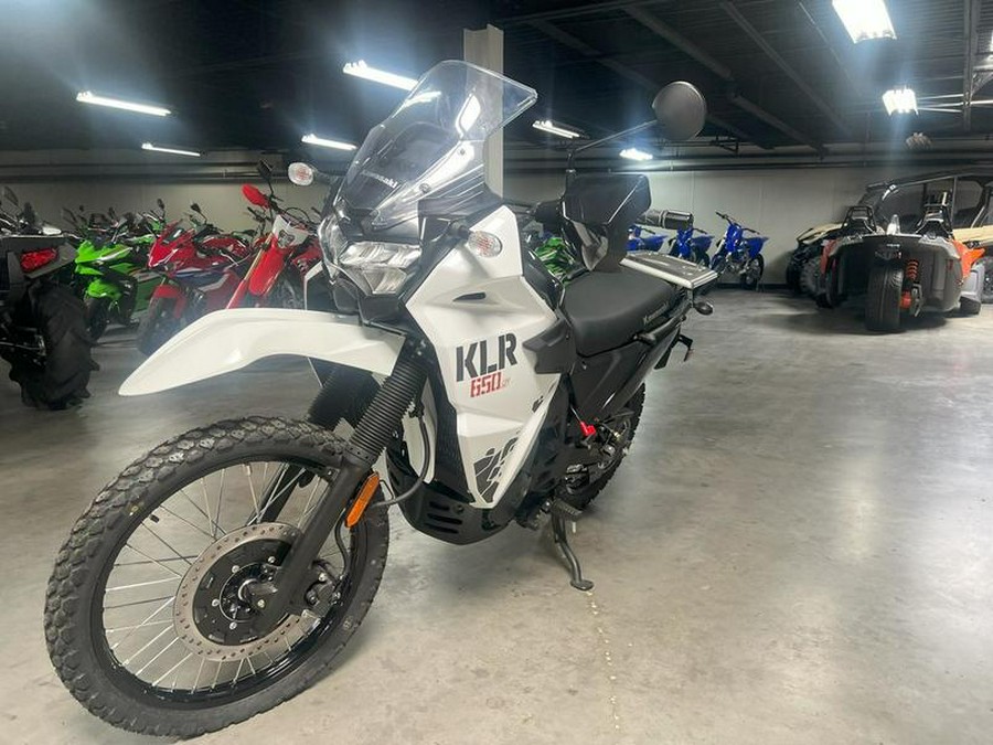 2025 Kawasaki KLR®650 S Pearl Crystal White/Metallic Carbon Gray