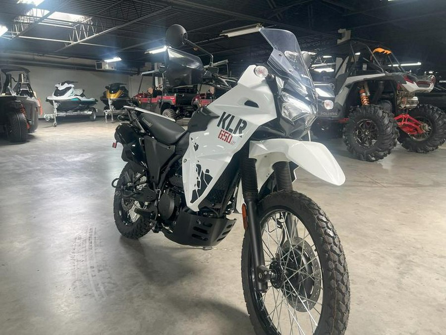2025 Kawasaki KLR®650 S Pearl Crystal White/Metallic Carbon Gray