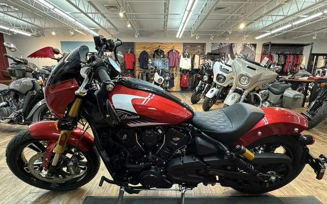 2025 Indian Motorcycle® 101 Scout® Sunset Red Metallic with Graphics