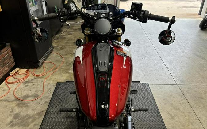 2025 Indian Motorcycle® 101 Scout® Sunset Red Metallic with Graphics