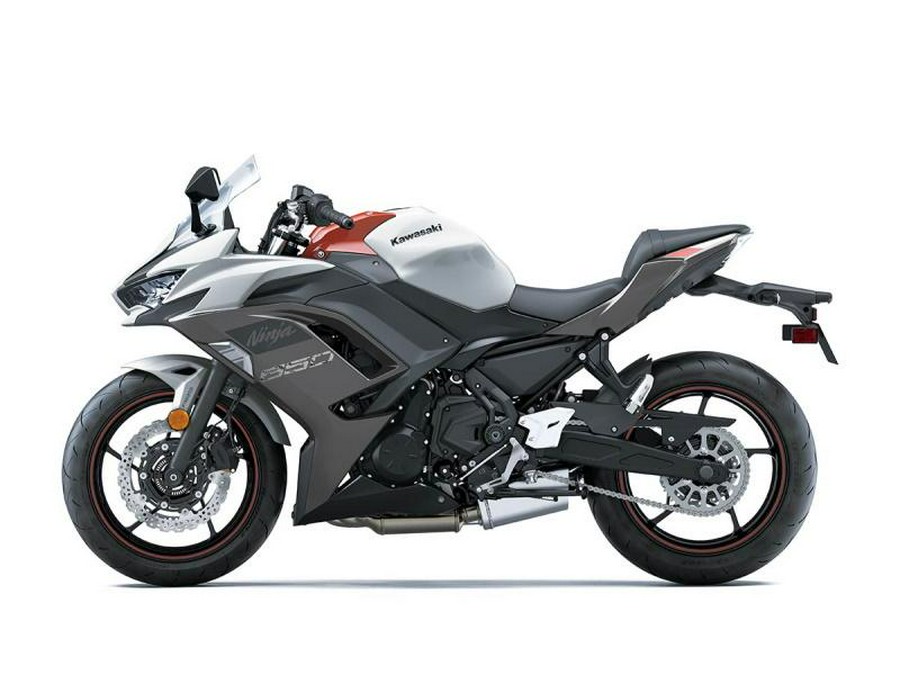 2023 Kawasaki Ninja® 650 Pearl Robotic White/Metallic Matte Graystone