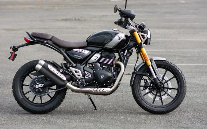 2025 Triumph Scrambler 400 X Phantom Black Silver Ice