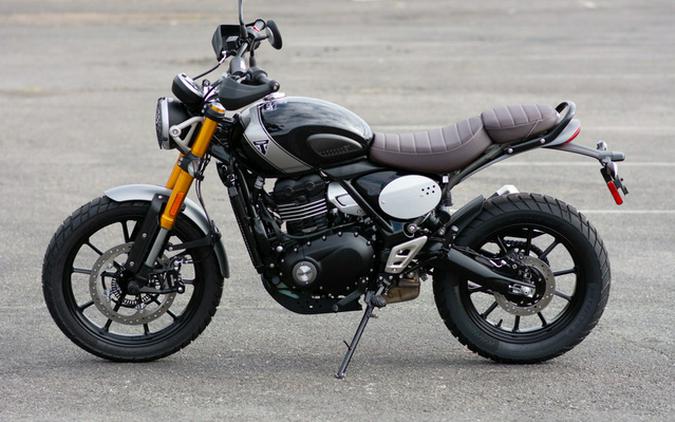 2025 Triumph Scrambler 400 X Phantom Black Silver Ice