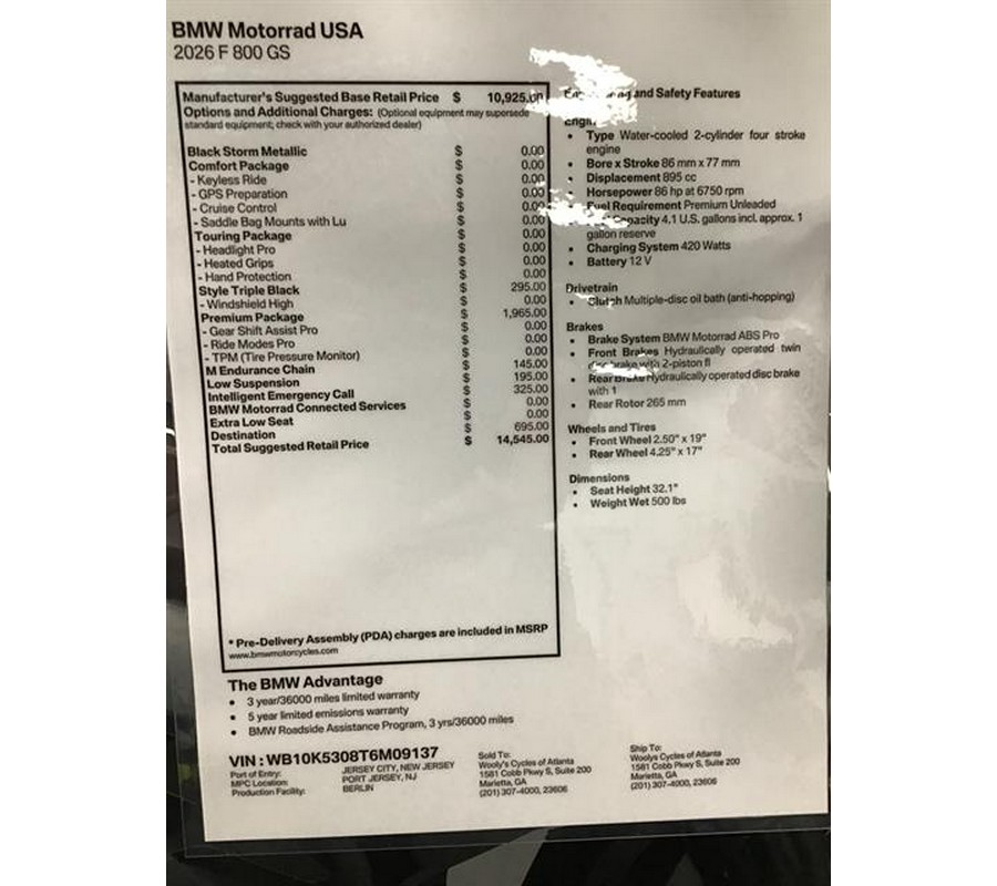 2026 BMW F 800 GS