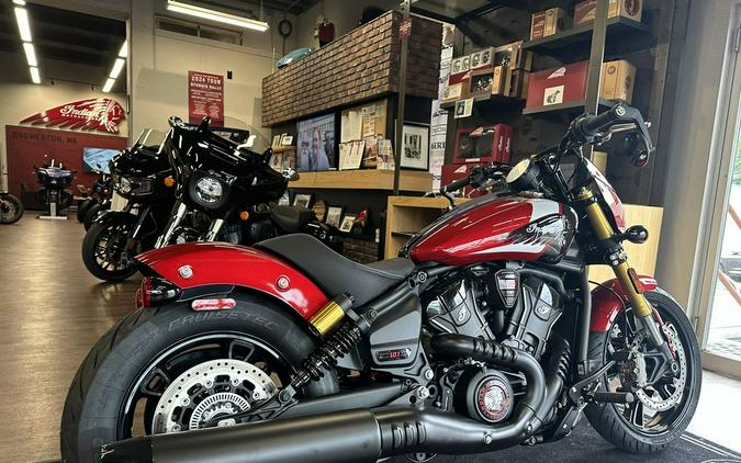 2025 Indian Motorcycle® 101 Scout® Sunset Red Metallic with Graphics