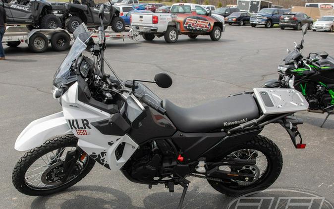 2025 Kawasaki KLR 650 S Pearl Crystal WhiteMetallic Carbon Gray