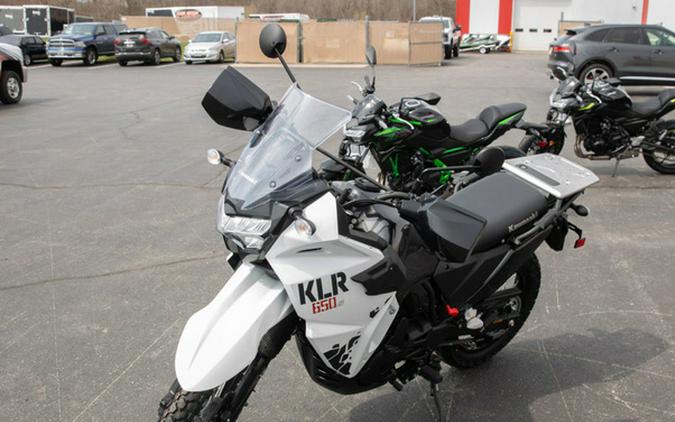 2025 Kawasaki KLR 650 S Pearl Crystal WhiteMetallic Carbon Gray