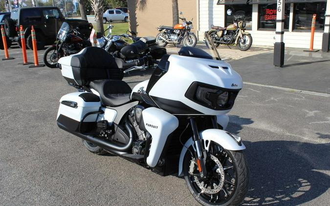 2024 Indian Motorcycle® Pursuit® Dark Horse® w/PowerBand Audio Pkg Icon Ghost White Metallic Smoke