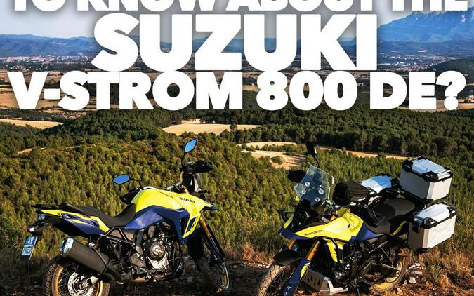 We'll be riding the 2023 Suzuki V-Strom 800 DE...