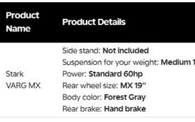 2024 Stark VARG MX 19"_60HP