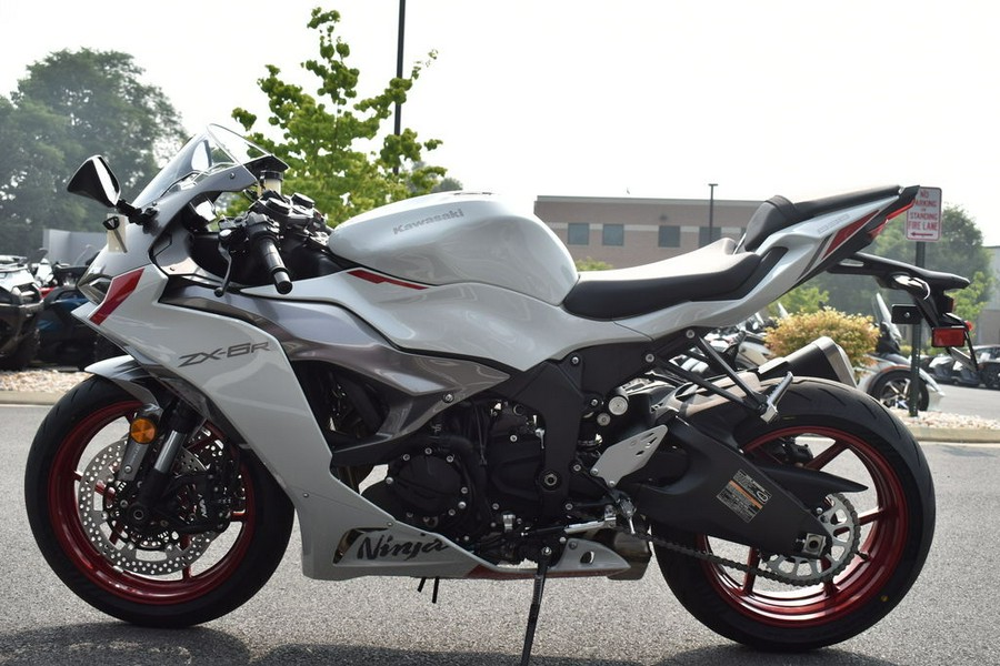 2024 Kawasaki Ninja® ZX™-6R ABS Pearl Robotic White/Metallic Graphite Gray