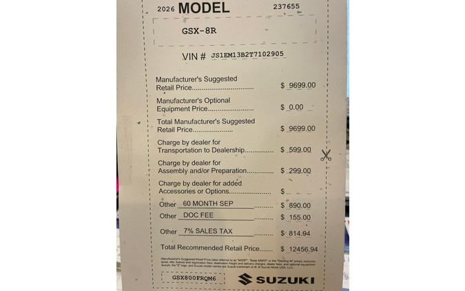 2026 GSX8R 8R - Suzuki