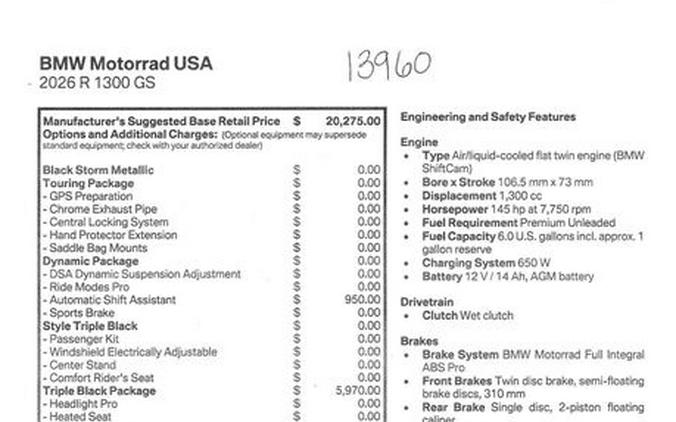 2026 BMW R1300GS Inventory - Get 3.9% APR financing or up to $1,500 off MSRP on select 2026 models*