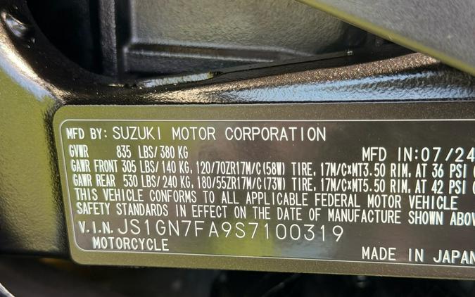 2025 Suzuki Motor of America Inc. GSX-R600