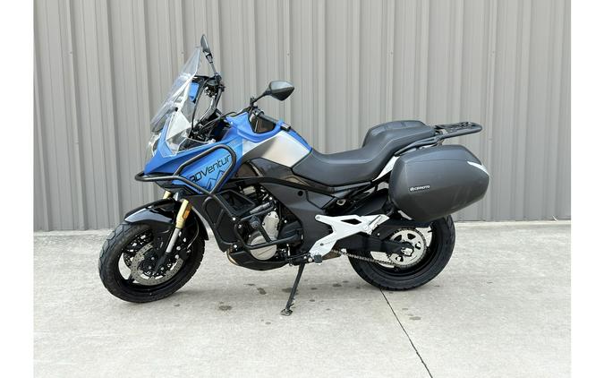 2022 650 Adventura ATHENS BLUE WITH ENGINE GUARDS, FRAME SLIDERS, REAR RACK, HAND GUARDS AND SHINKO TIRES - CFMOTO