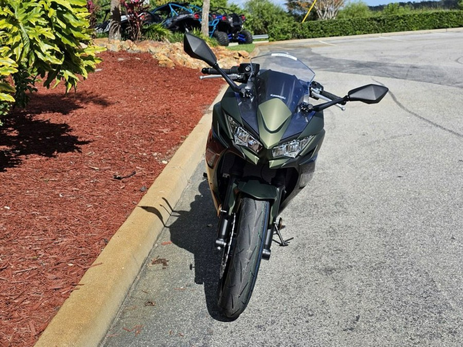 2024 Kawasaki Ninja 650 Metallic Covert Green/Metallic Spark Bl Metallic Matte Dark GrayMetallic Spark