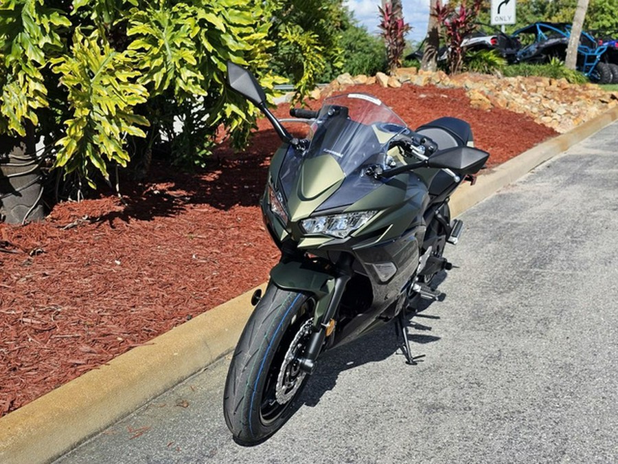 2024 Kawasaki Ninja 650 Metallic Covert Green/Metallic Spark Bl Metallic Matte Dark GrayMetallic Spark