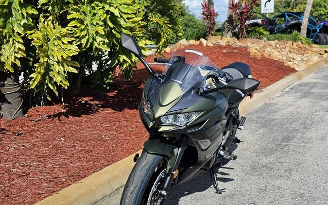 2024 Kawasaki Ninja 650 Metallic Covert Green/Metallic Spark Bl Metallic Matte Dark GrayMetallic Spark