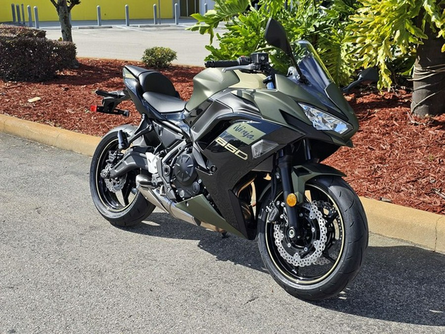 2024 Kawasaki Ninja 650 Metallic Covert Green/Metallic Spark Bl Metallic Matte Dark GrayMetallic Spark