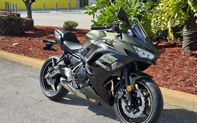 2024 Kawasaki Ninja 650 Metallic Covert Green/Metallic Spark Bl Metallic Matte Dark GrayMetallic Spark