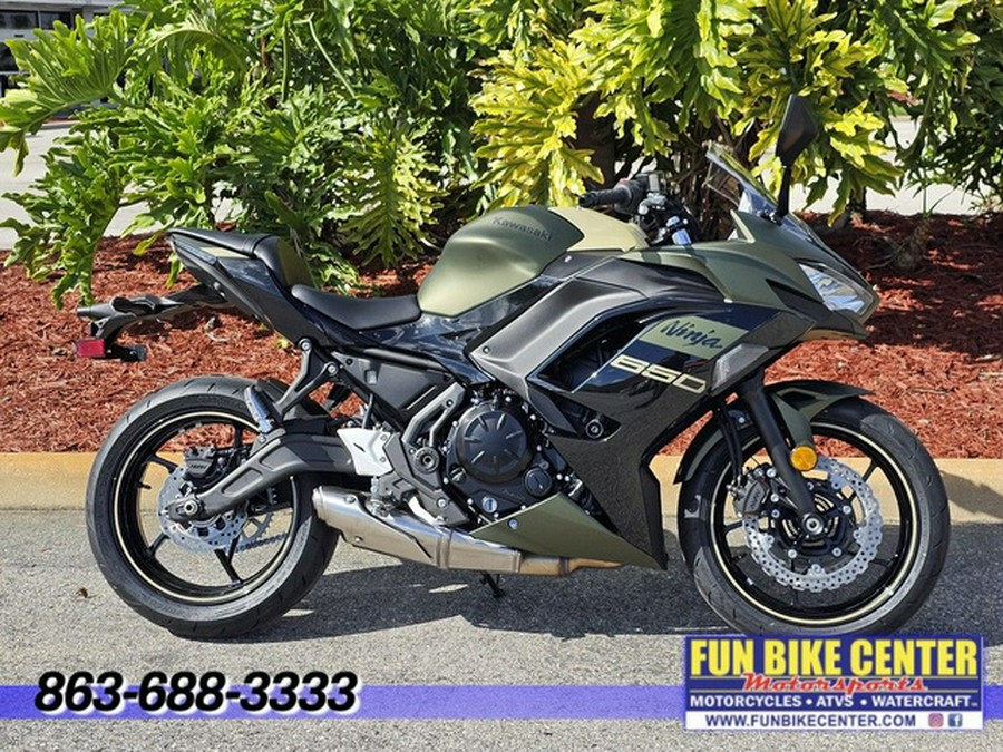 2024 Kawasaki Ninja 650 Metallic Covert Green/Metallic Spark Bl Metallic Matte Dark GrayMetallic Spark