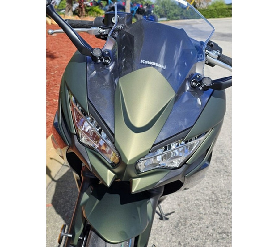 2024 Kawasaki Ninja 650 Metallic Covert Green/Metallic Spark Bl Metallic Matte Dark GrayMetallic Spark