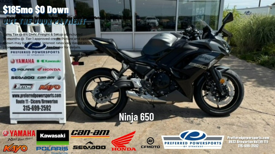 2024 Kawasaki Ninja 650 Metallic Matte Dark Gray/Metallic Spark Black/Metallic Flat Spark Black