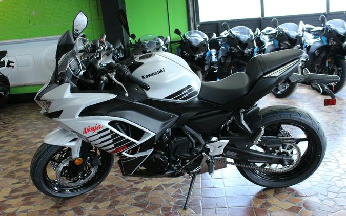 2026 Kawasaki NINJA 650 ABS Metallic Matte Whitish Silver/Metallic Flat Spark Black - TDAJ6909