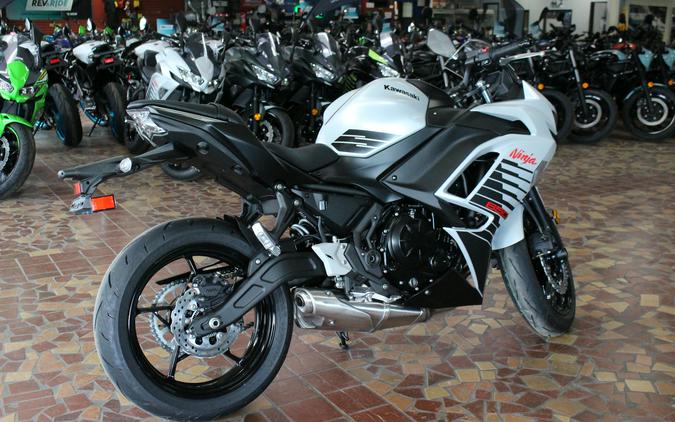 2026 Kawasaki NINJA 650 ABS Metallic Matte Whitish Silver/Metallic Flat Spark Black - TDAJ6909