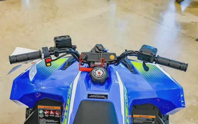 New 2025 POLARIS OUTLAW 70 EFI VELOCITY BLUE AND LIFTED LIME