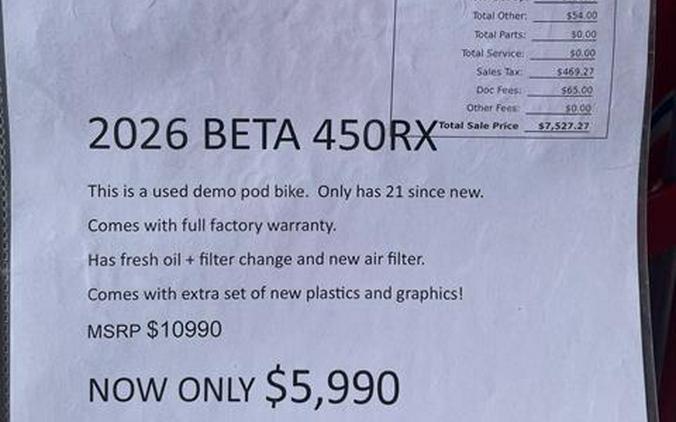 2026 Beta 450 RX