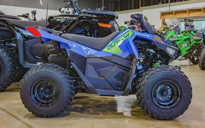 New 2025 POLARIS OUTLAW 70 EFI VELOCITY BLUE AND LIFTED LIME