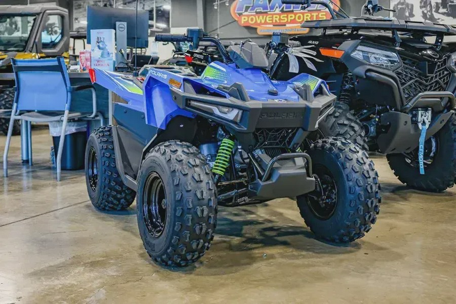 New 2025 POLARIS OUTLAW 70 EFI VELOCITY BLUE AND LIFTED LIME