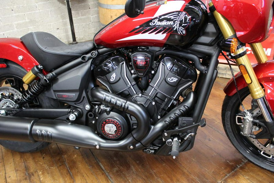 2025 Indian Motorcycle® 101 Scout® Sunset Red Metallic with Graphics