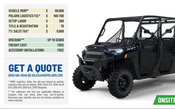 2024 Polaris Industries Ranger® Crew XP 1000 Premium Azure Crystal Metallic