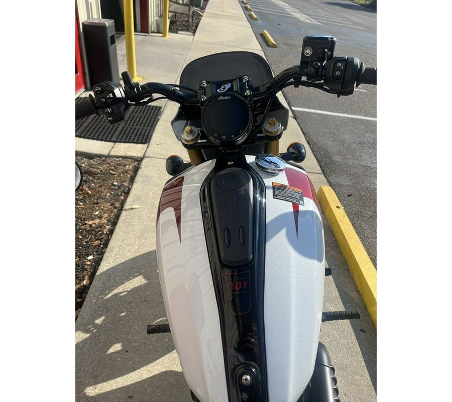 2025 Indian Motorcycle® 101 Scout® Ghost White Metallic with Graphics