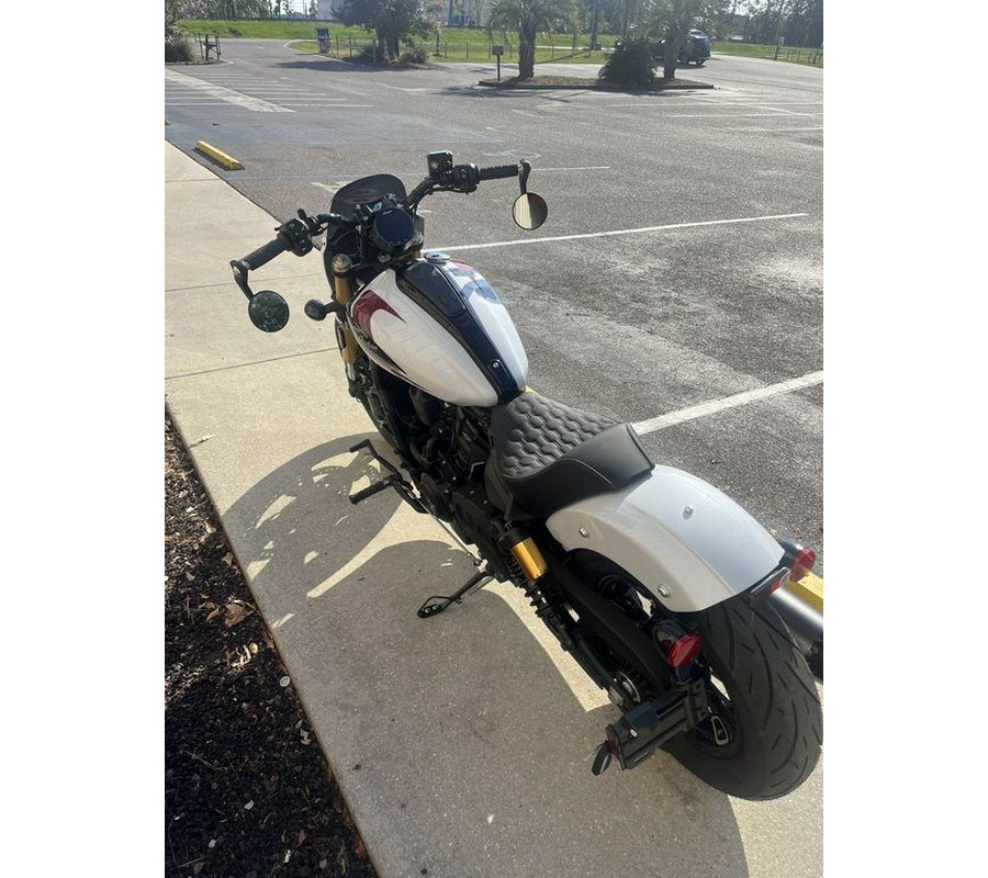 2025 Indian Motorcycle® 101 Scout® Ghost White Metallic with Graphics