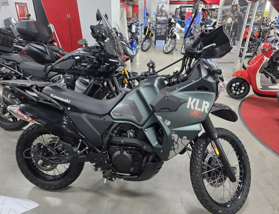 2025 Kawasaki KLR650 S Metallic Matte Old School Green ABS