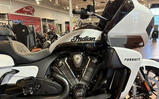 2025 Indian Motorcycle® Pursuit® Dark Horse® Ghost White Metallic with Black Vivid
