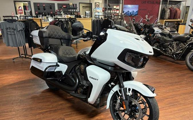 2025 Indian Motorcycle® Pursuit® Dark Horse® Ghost White Metallic with Black Vivid