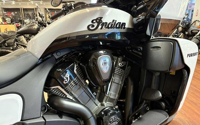 2025 Indian Motorcycle® Pursuit® Dark Horse® Ghost White Metallic with Black Vivid