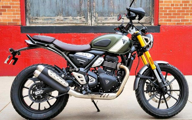 2024 Triumph Scrambler 400 X Matte Khaki Green / Fusion White