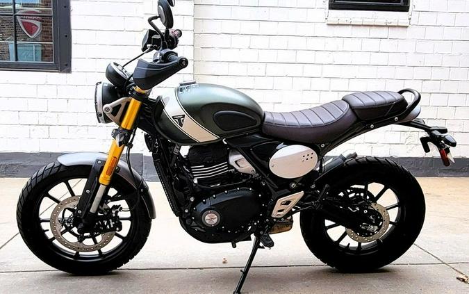 2024 Triumph Scrambler 400 X Matte Khaki Green / Fusion White