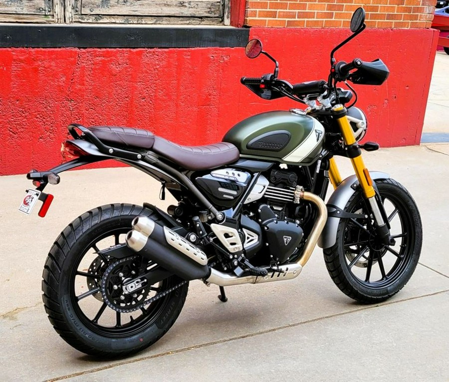 2024 Triumph Scrambler 400 X Matte Khaki Green / Fusion White