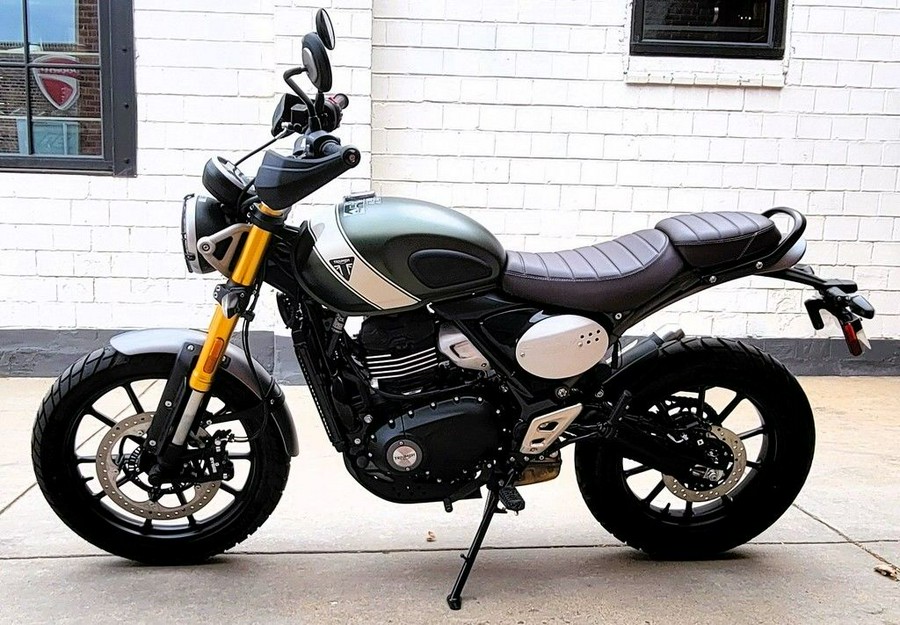 2024 Triumph Scrambler 400 X Matte Khaki Green / Fusion White