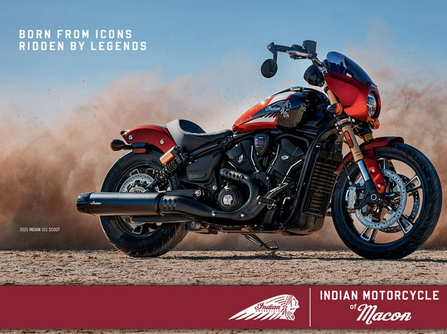 2025 Indian Motorcycle® 101 Scout® Sunset Red Metallic with Graphics